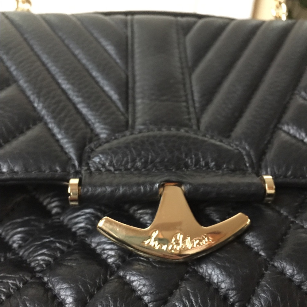 Black leather shoulder bag